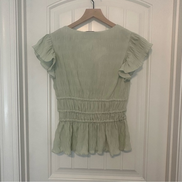 S’edge Blouse Ruffle Pastel Green Dainty Feminine Coquette Spring Size Medium - Picture 4 of 7